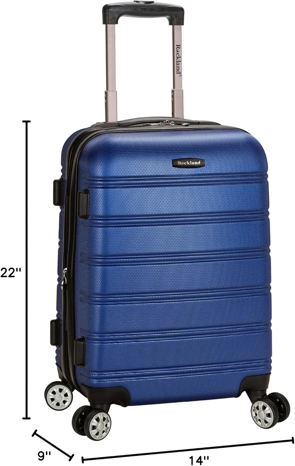 Rockland Melbourne Hardside Expandable Luggage with Spinner Wheels, Blue, 3-Piece Set (20/24/28)