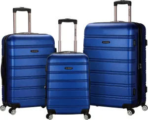 Rockland Melbourne Hardside Expandable Luggage with Spinner Wheels, Blue, 3-Piece Set (20/24/28)