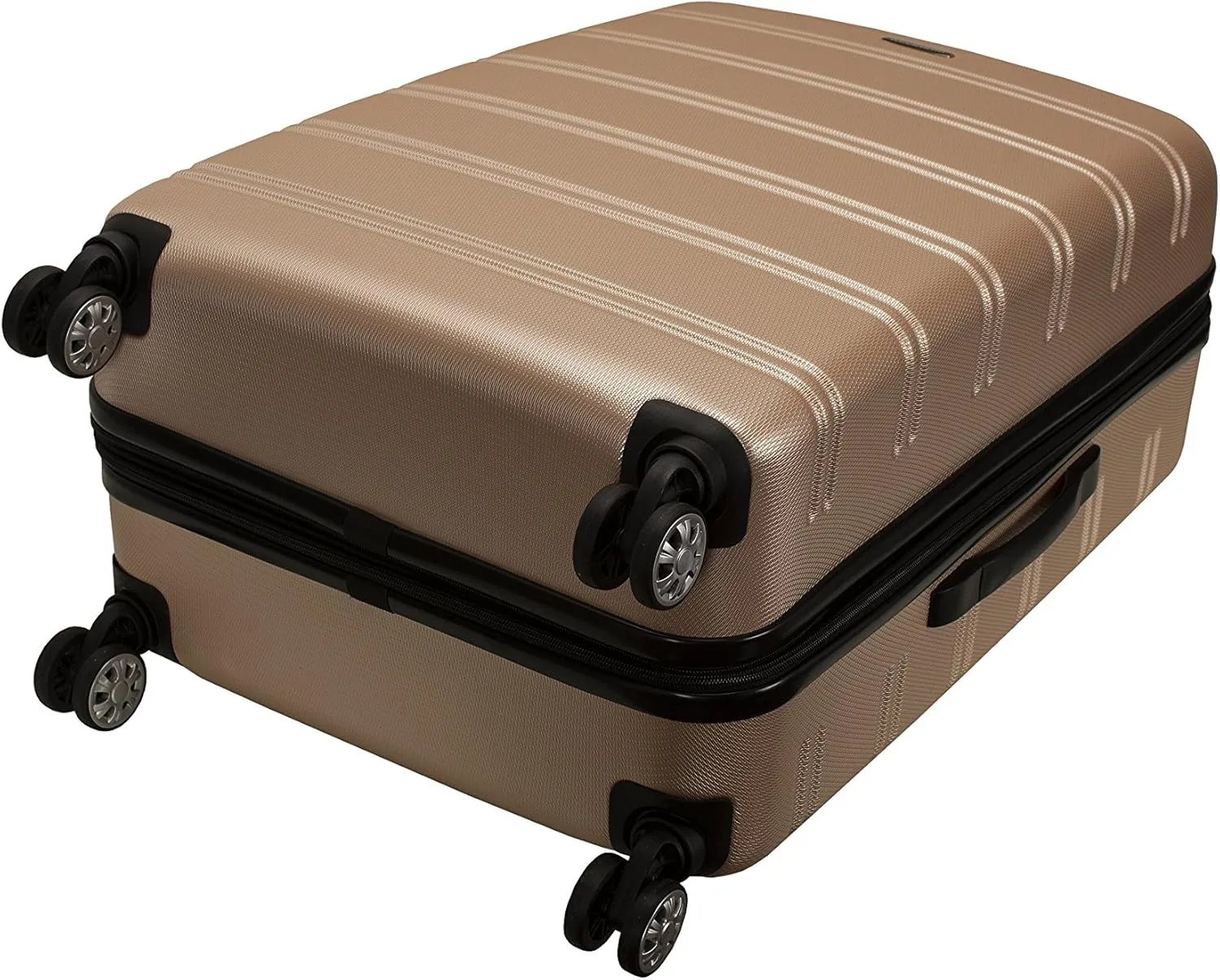 Rockland Melbourne Hardside Expandable Luggage with Spinner Wheels, Champagne, Checked Large 28"