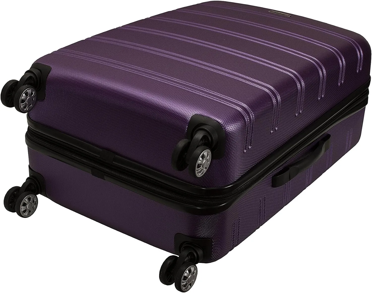 Rockland Melbourne Hardside Expandable Luggage with Spinner Wheels, Purple, Checked Large 28"