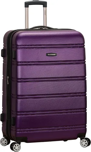 Rockland Melbourne Hardside Expandable Luggage with Spinner Wheels, Purple, Checked Large 28"