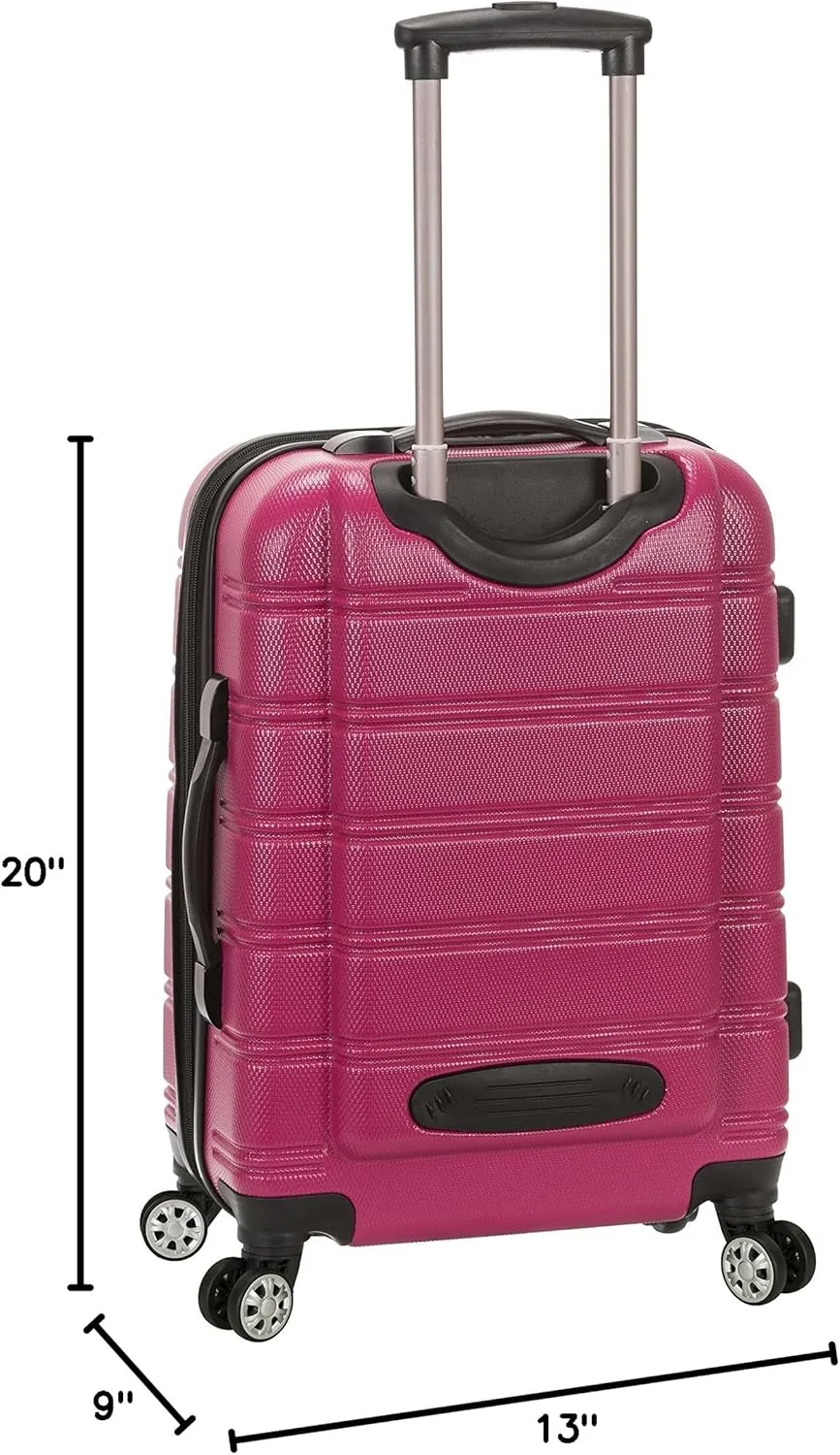 Rockland Melbourne Hardside Expandable Spinner Wheel Luggage, Magenta, Carry-On 20-Inch