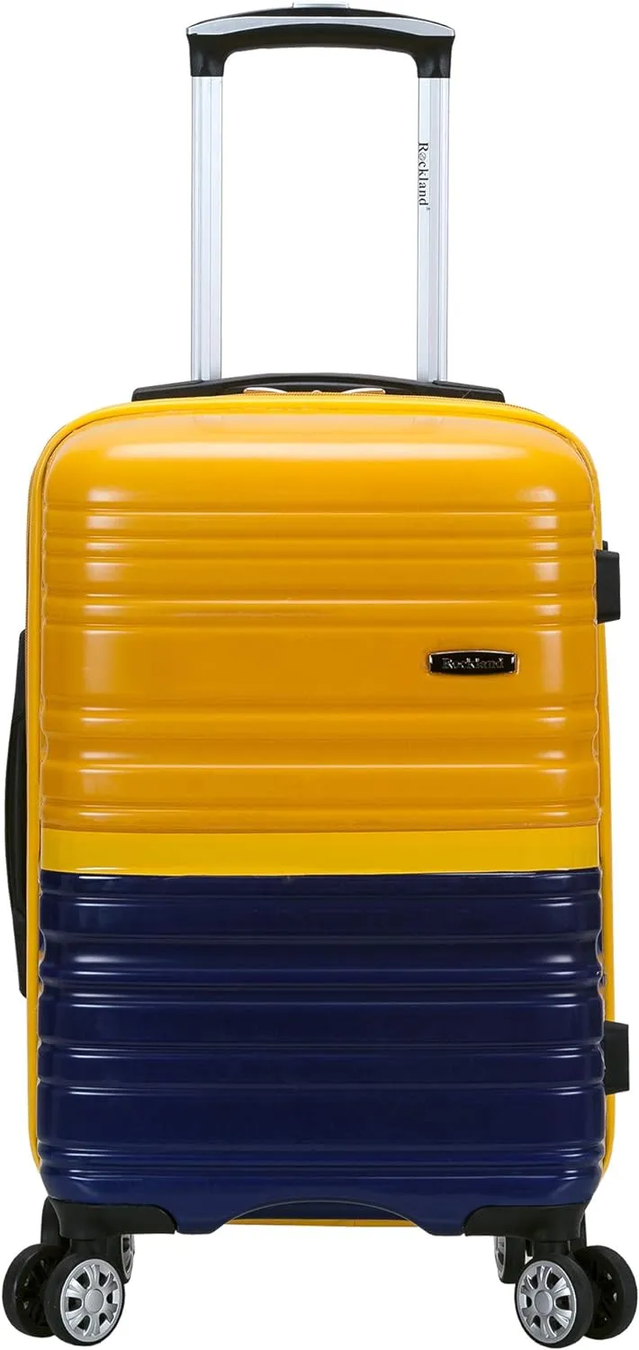 Rockland Melbourne Hardside Expandable Spinner Wheel Luggage, Two Tone Navy, Carry-On 20-Inch