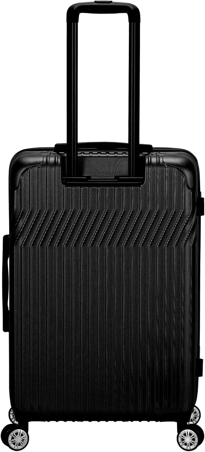 Rockland Pista Hardside Spinner Wheel Luggage, Black, 3-Piece Set (20/24/28)