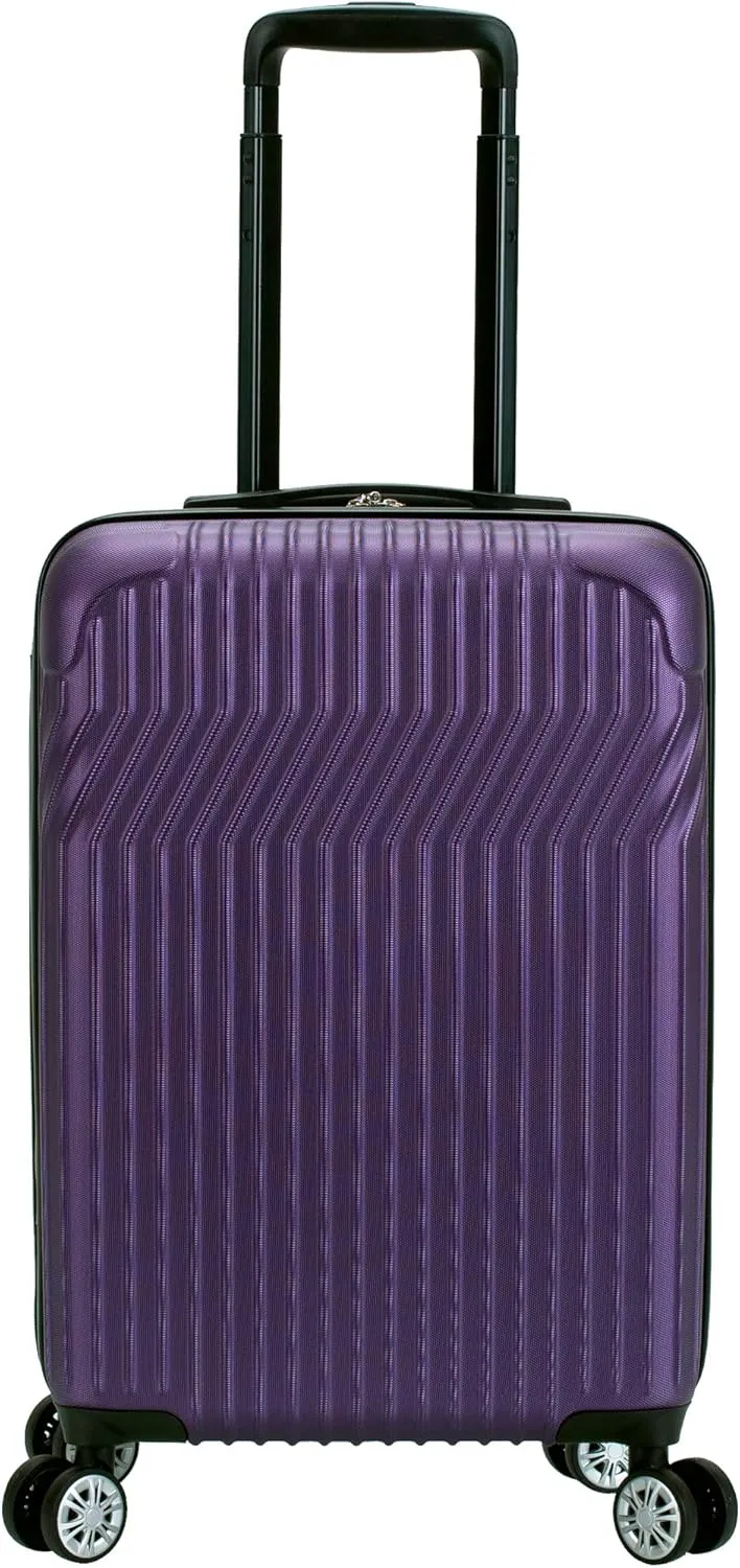 Rockland Pista Hardside Spinner Wheel Luggage, Purple, 3-Piece Set (20/24/28)