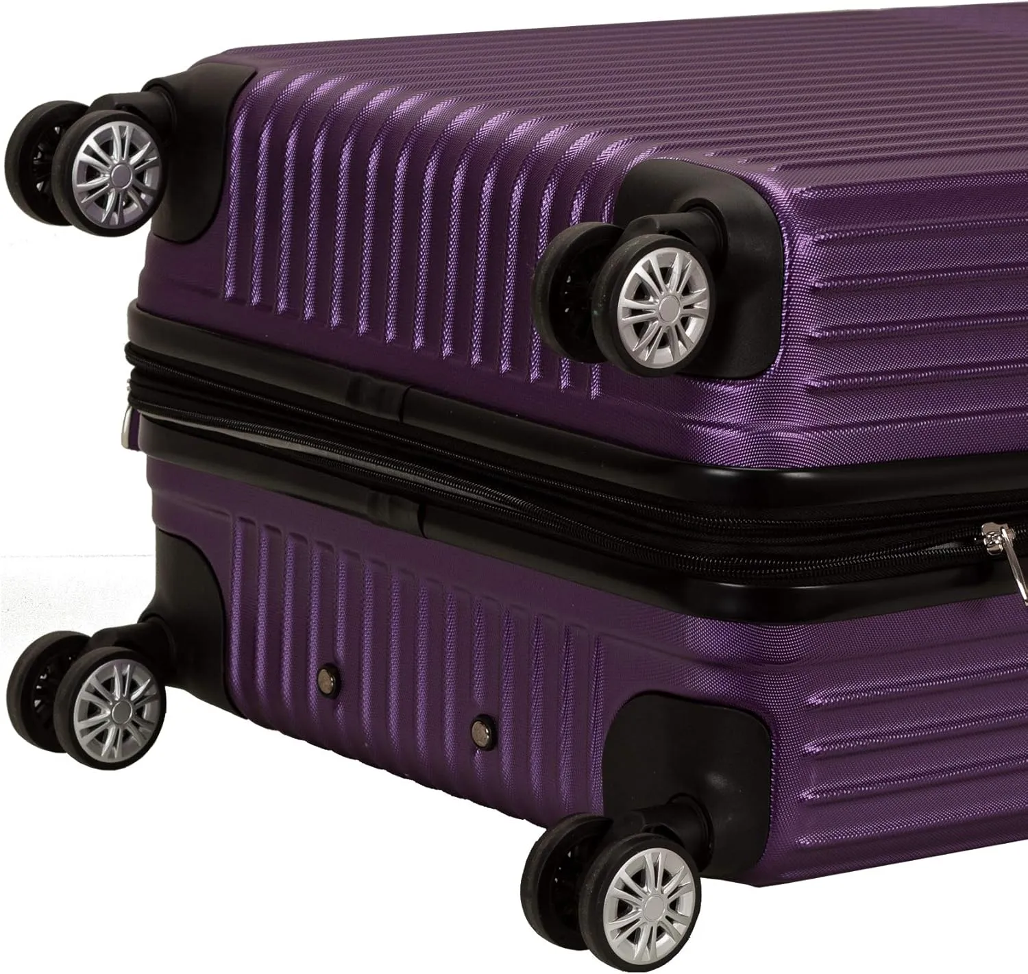 Rockland Pista Hardside Spinner Wheel Luggage, Purple, 3-Piece Set (20/24/28)