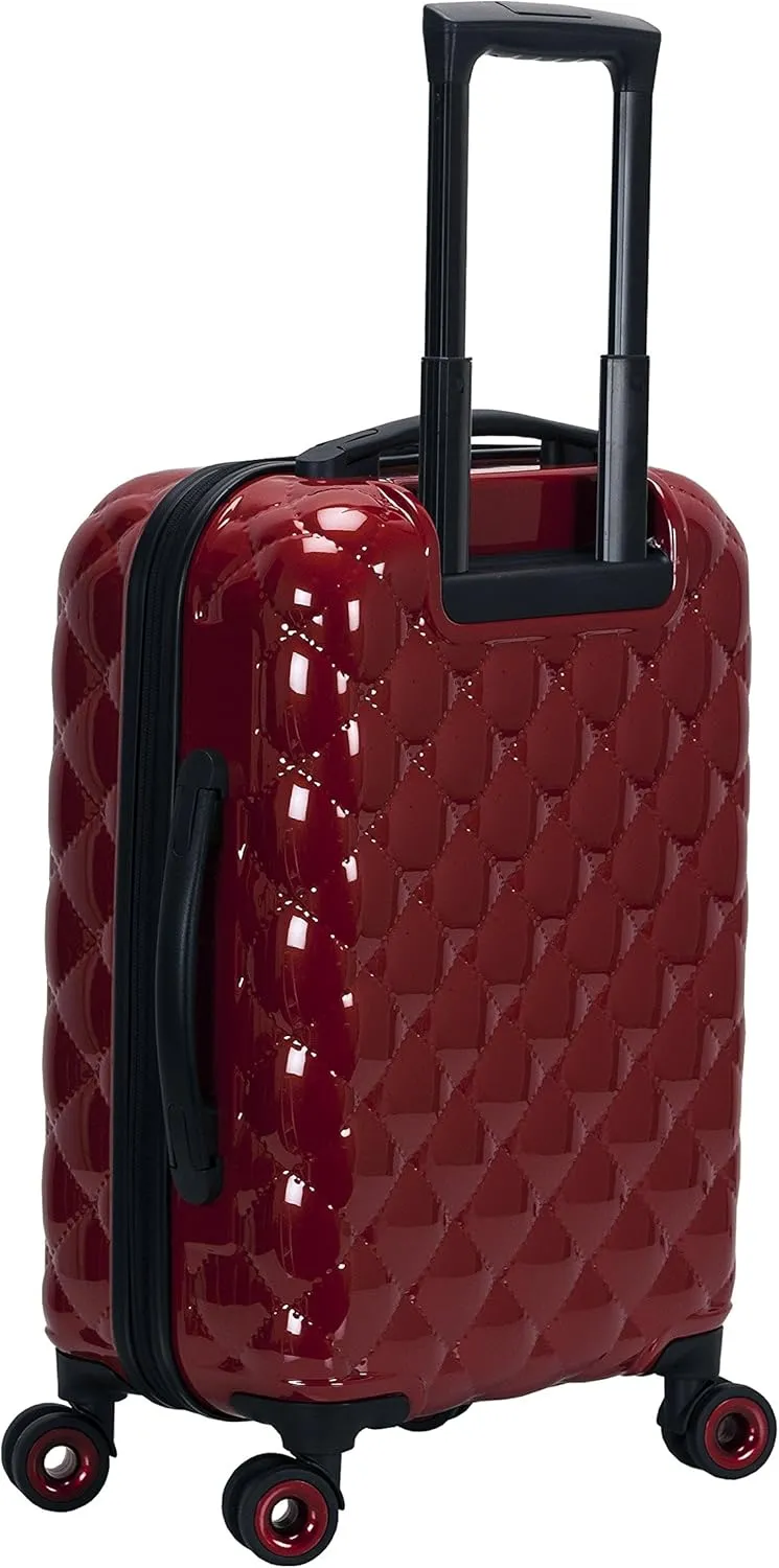 Rockland Quilt Hardside Expandable Spinner Wheel Luggage, Red, 3-Piece Set (20/24/28)