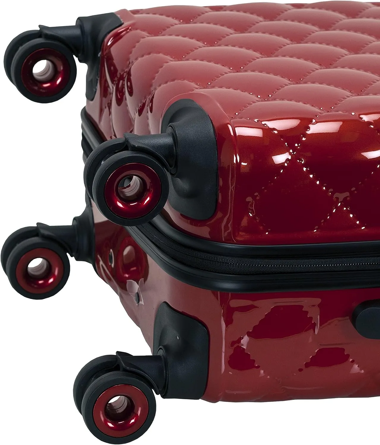 Rockland Quilt Hardside Expandable Spinner Wheel Luggage, Red, 3-Piece Set (20/24/28)