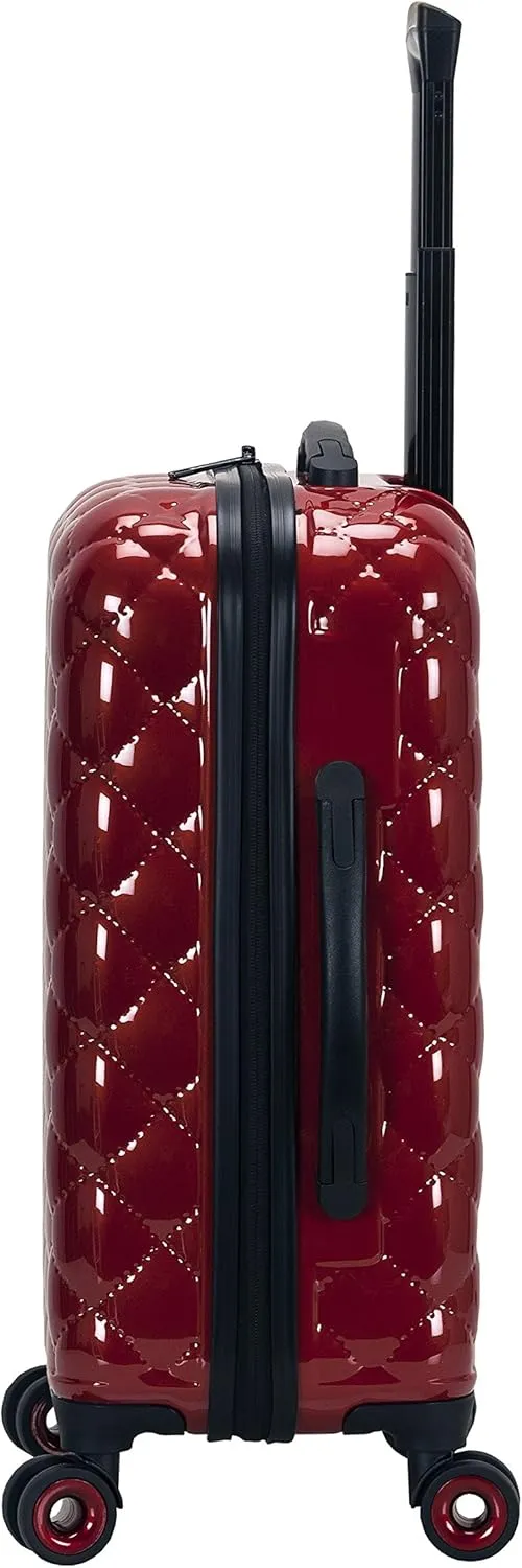 Rockland Quilt Hardside Expandable Spinner Wheel Luggage, Red, 3-Piece Set (20/24/28)