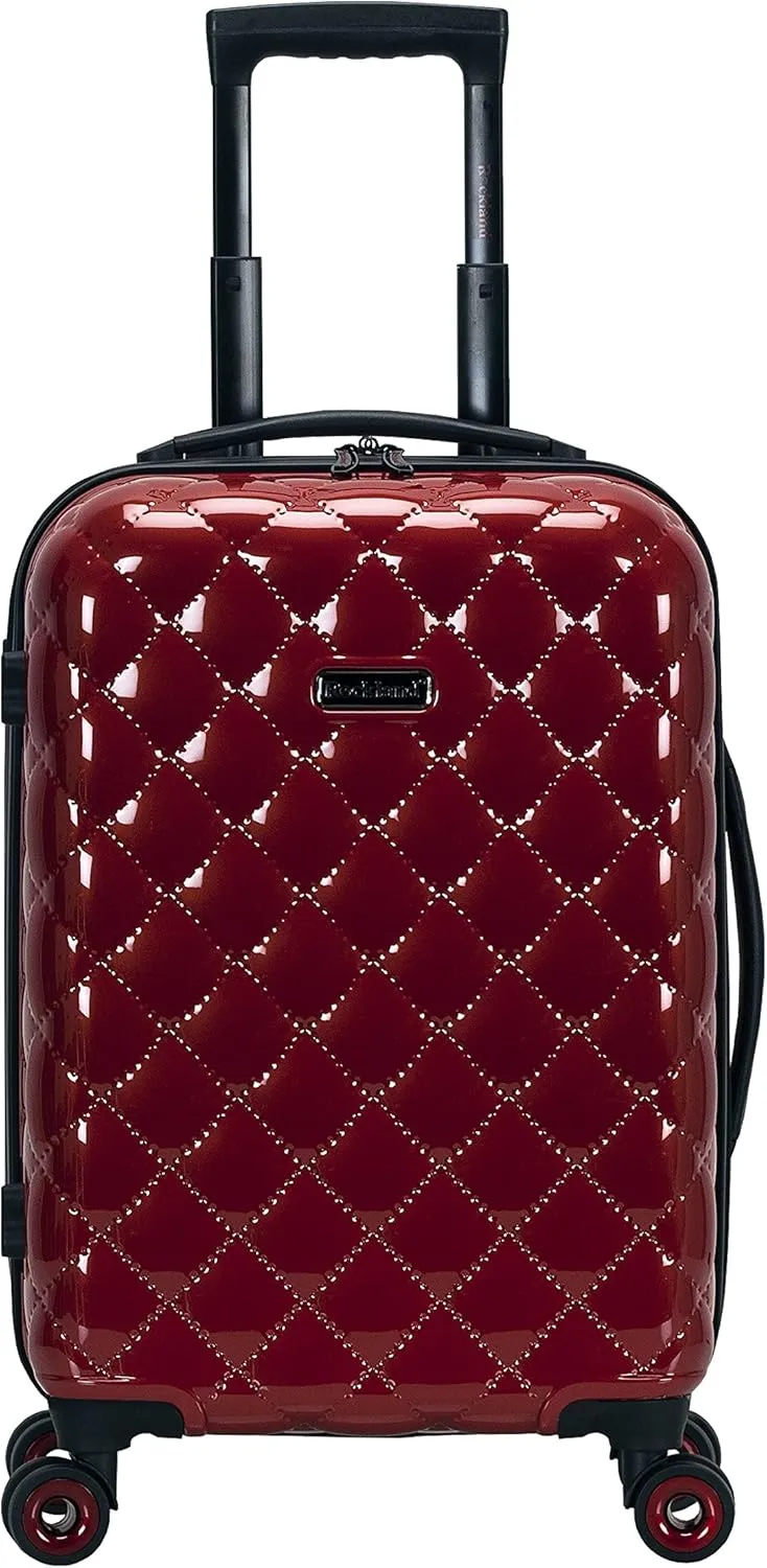Rockland Quilt Hardside Expandable Spinner Wheel Luggage, Red, 3-Piece Set (20/24/28)