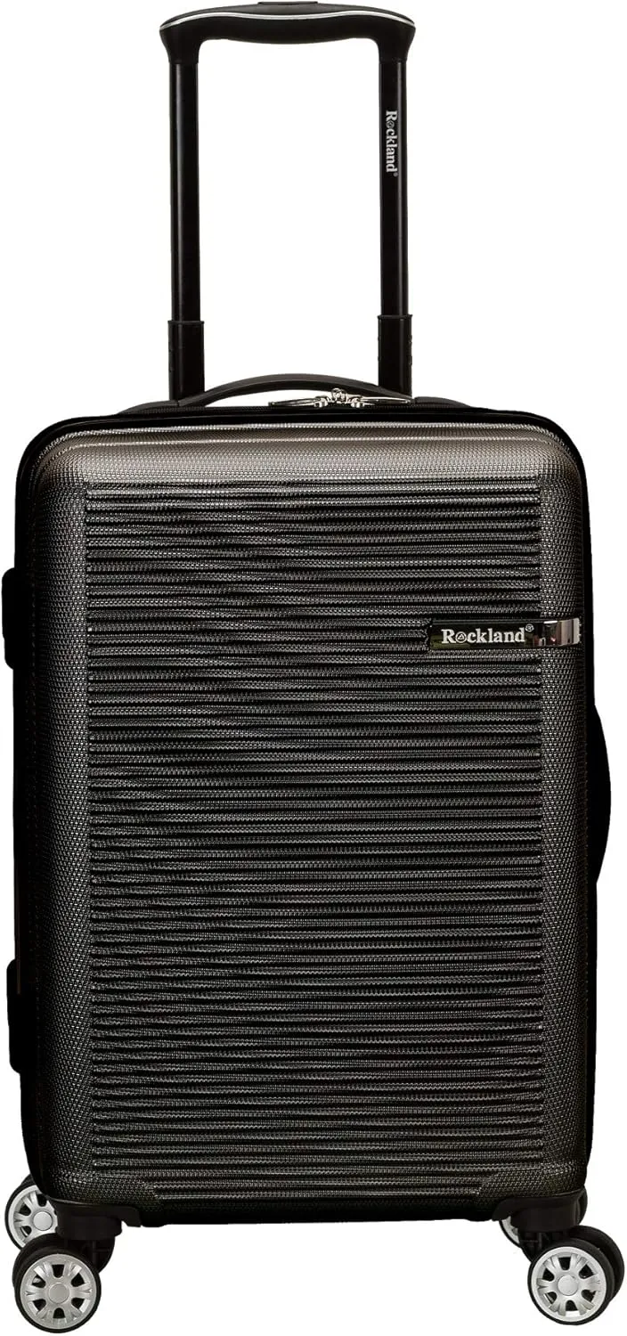 Rockland Skyline Hardside Spinner Wheel Luggage, Grey, 3-Piece Set (20/24/28)