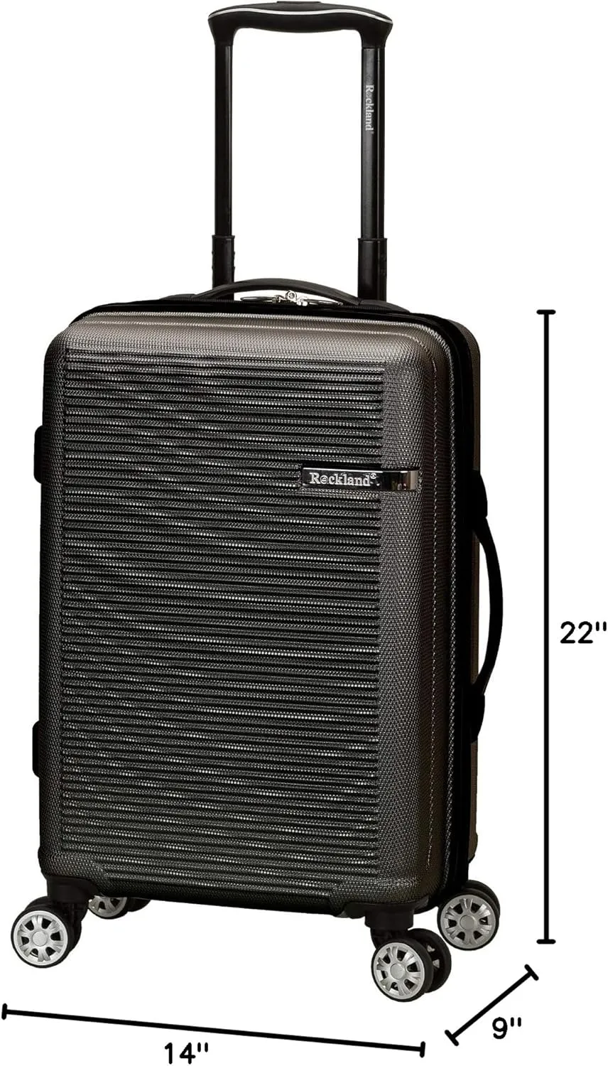 Rockland Skyline Hardside Spinner Wheel Luggage, Grey, 3-Piece Set (20/24/28)