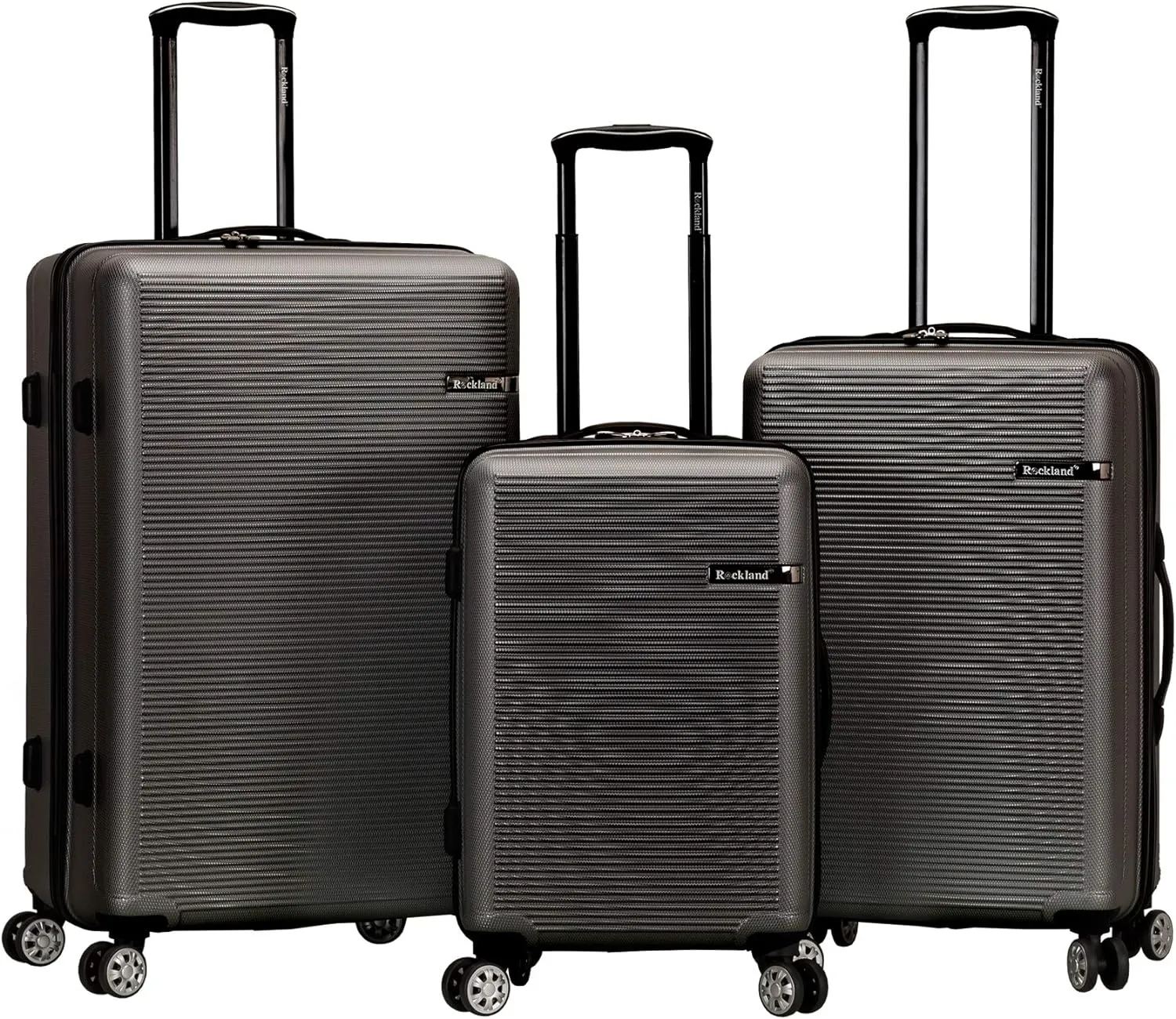 Rockland Skyline Hardside Spinner Wheel Luggage, Grey, 3-Piece Set (20/24/28)