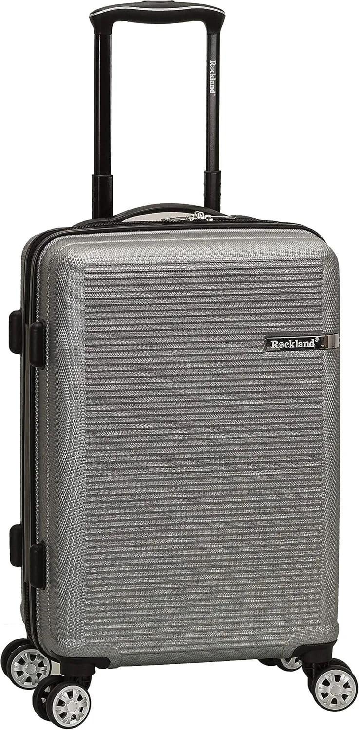 Rockland Skyline Hardside Spinner Wheel Luggage, Silver, 3-Piece Set (20/24/28)