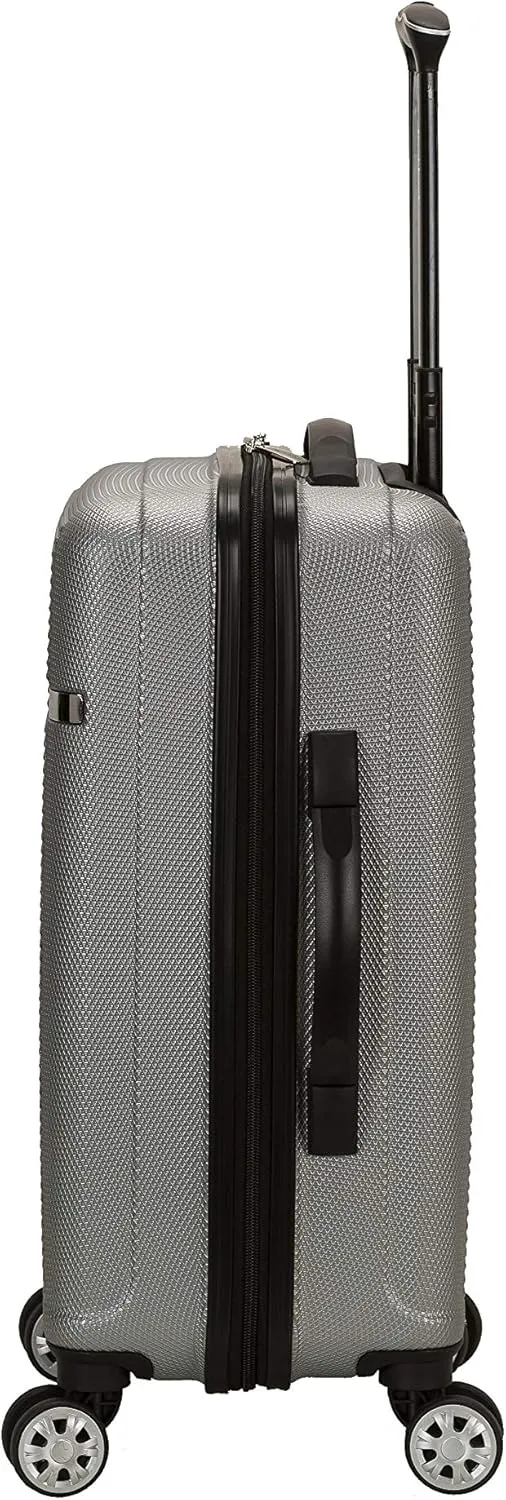 Rockland Skyline Hardside Spinner Wheel Luggage, Silver, 3-Piece Set (20/24/28)