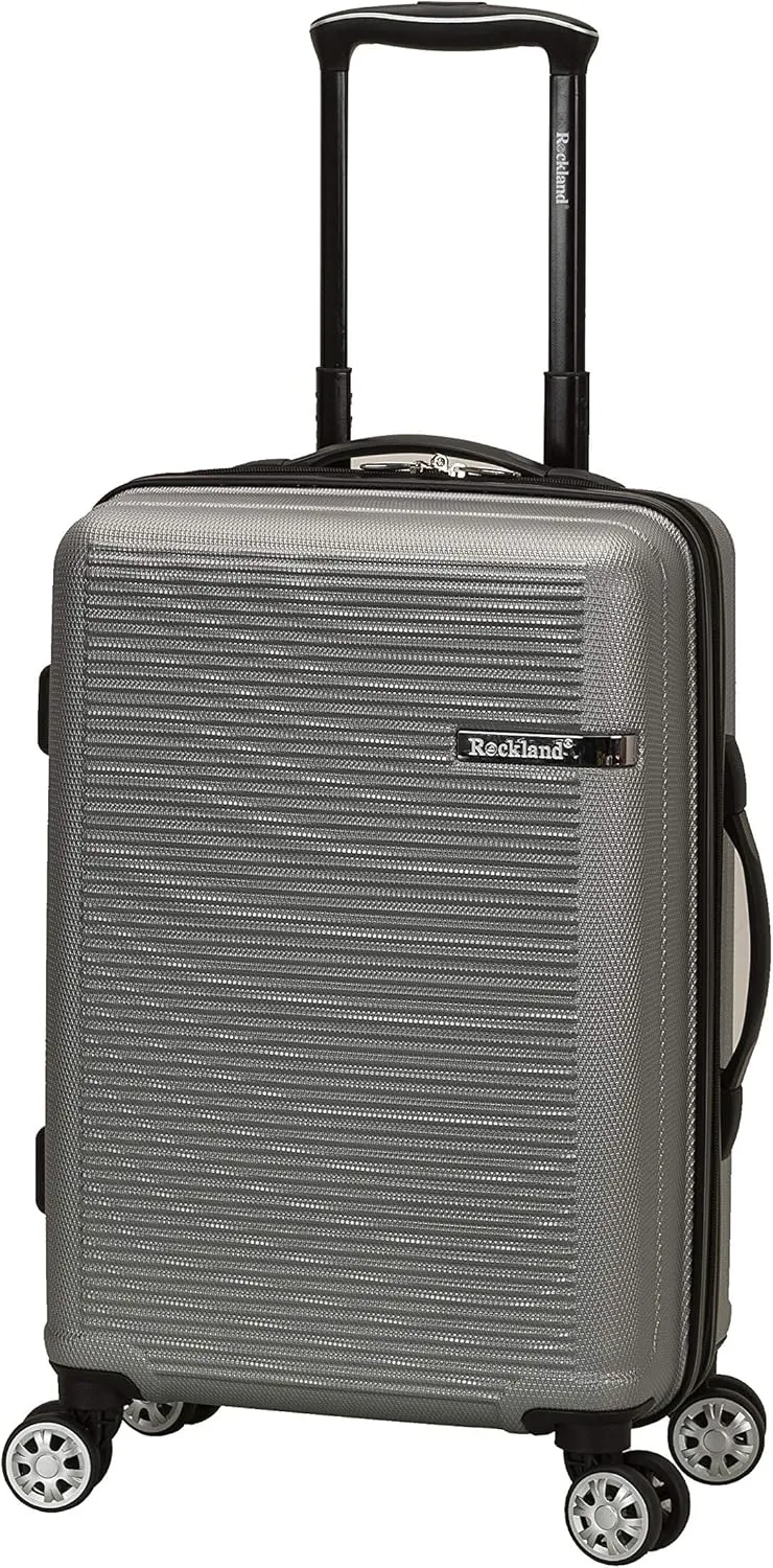 Rockland Skyline Hardside Spinner Wheel Luggage, Silver, 3-Piece Set (20/24/28)