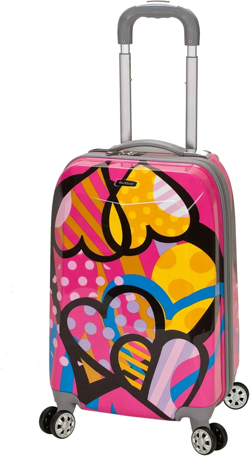 Rockland Vision Hardside Spinner Wheel Luggage, Pink, Multicolor, 3-Piece Set (20/24/28)
