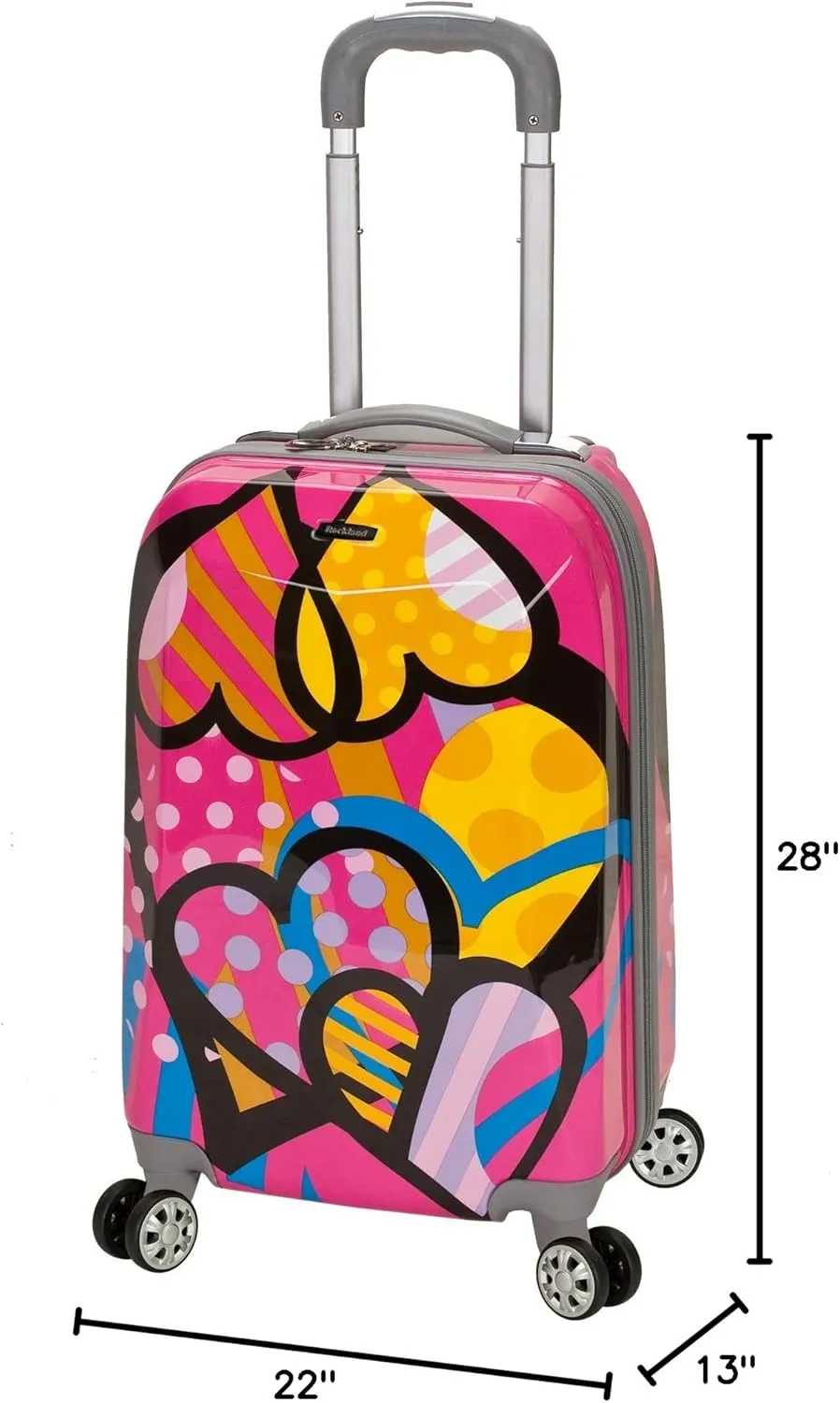Rockland Vision Hardside Spinner Wheel Luggage, Pink, Multicolor, 3-Piece Set (20/24/28)