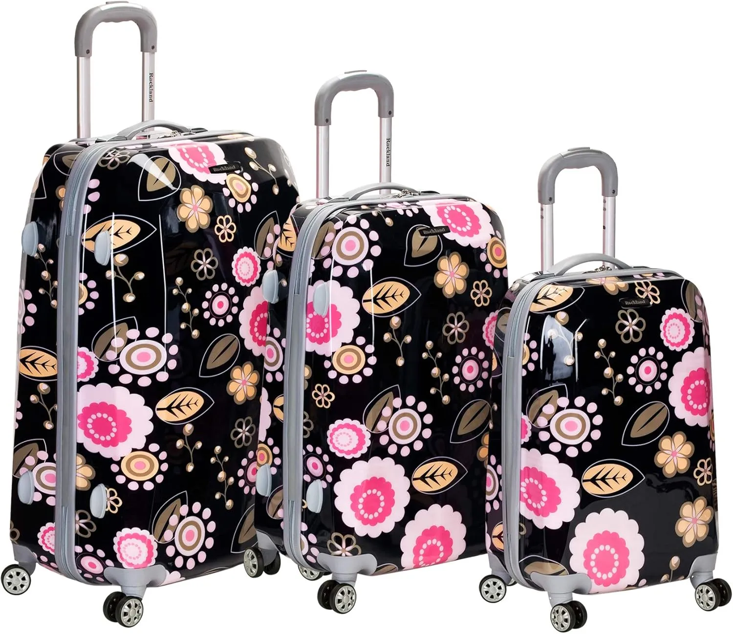 Rockland Vision Hardside Spinner Wheel Luggage, Pucci, 3-Piece Set (20/24/28)