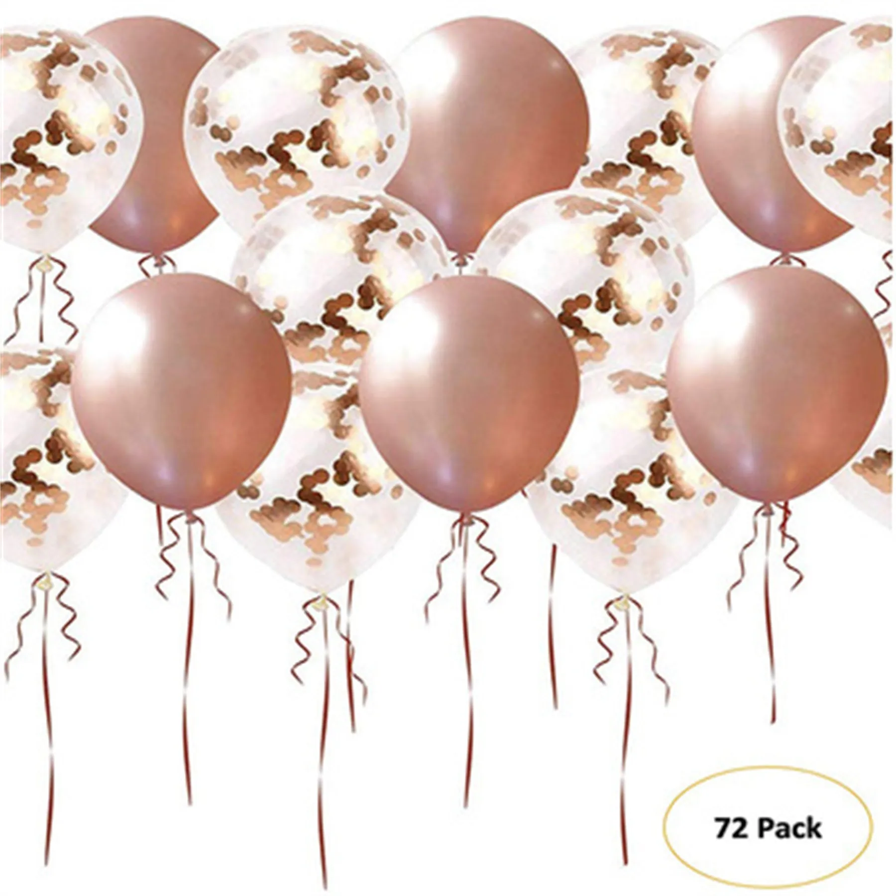 Rose gold party confetti balloon set 72 piece set