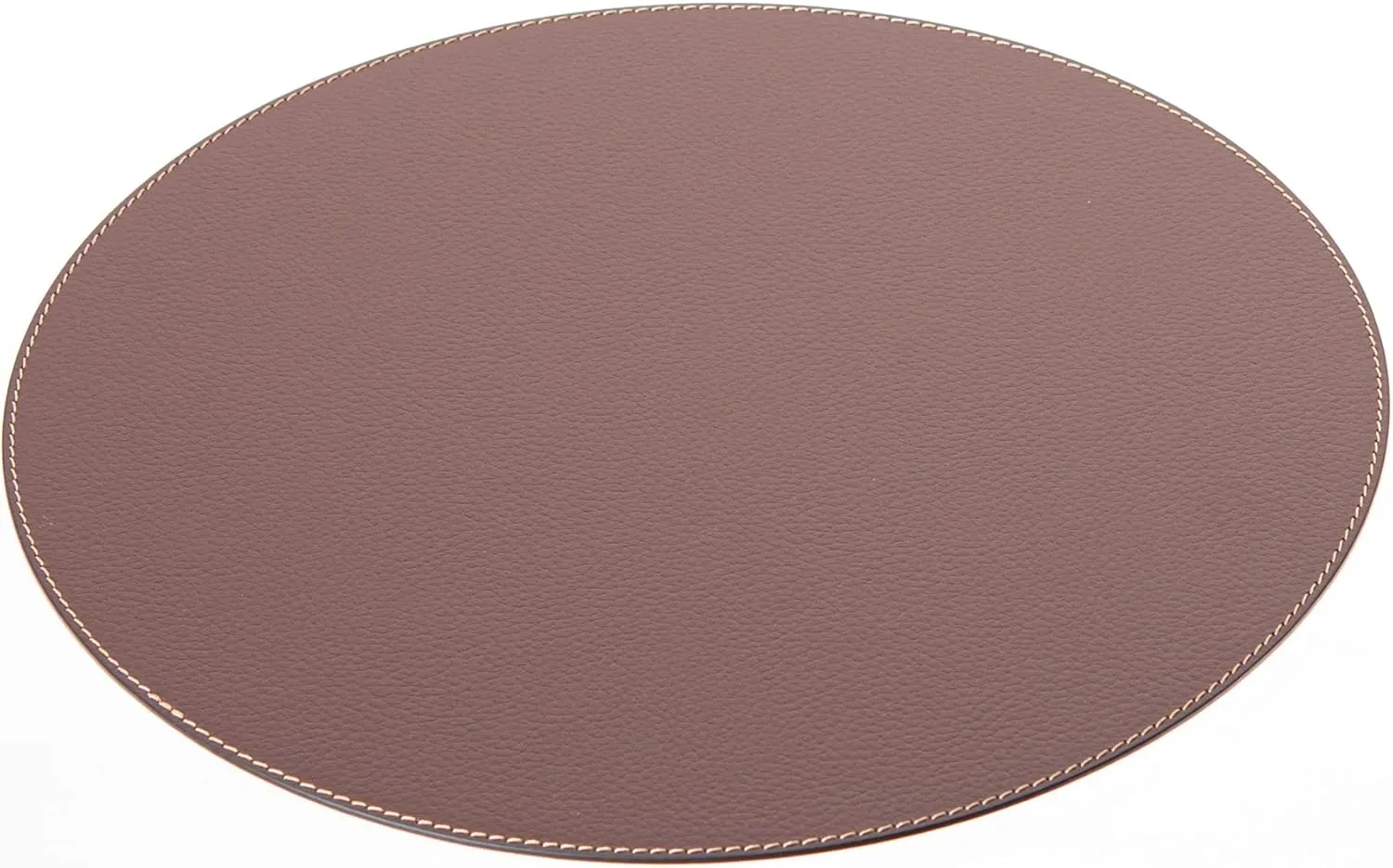 Round Placemats Set (Pack of 4) Recycled Leather Table Mats 15 inches, Kitchen Dining Table Decor by Nikalaz (Brown)