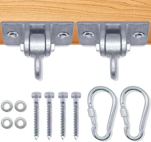 Royal Oak Easy Hang Swing Set Hangers, Porch Swing Hanging Kit, Playground, Hammock, Yoga Swing, Heavy Duty brackets with Hanging Snap Hooks , Indoor Outdoor Mounting Hardware & Accessories - Set of 2