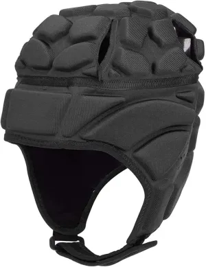 Rugby Helmet Soft Shell Headgear 7v7 Soccer Goalie Foam Padded Head Protector Support Goalkeeper Adjustable Autism Helmet Rugby Flag Football Helmet for Youth Adults