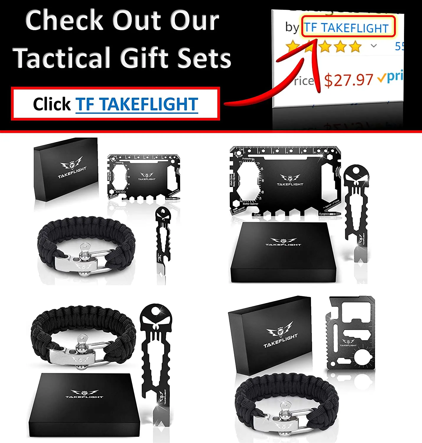 Rynx | TAKEFLIGHT Tactical Pen Survival Gear – LED Tactical Flashlight Multi Tool – Robust, Lightweight EDC Pen Survival Tool – Glass Breaker, Corkscrew, Screwdriver, Gift Box (Steel)