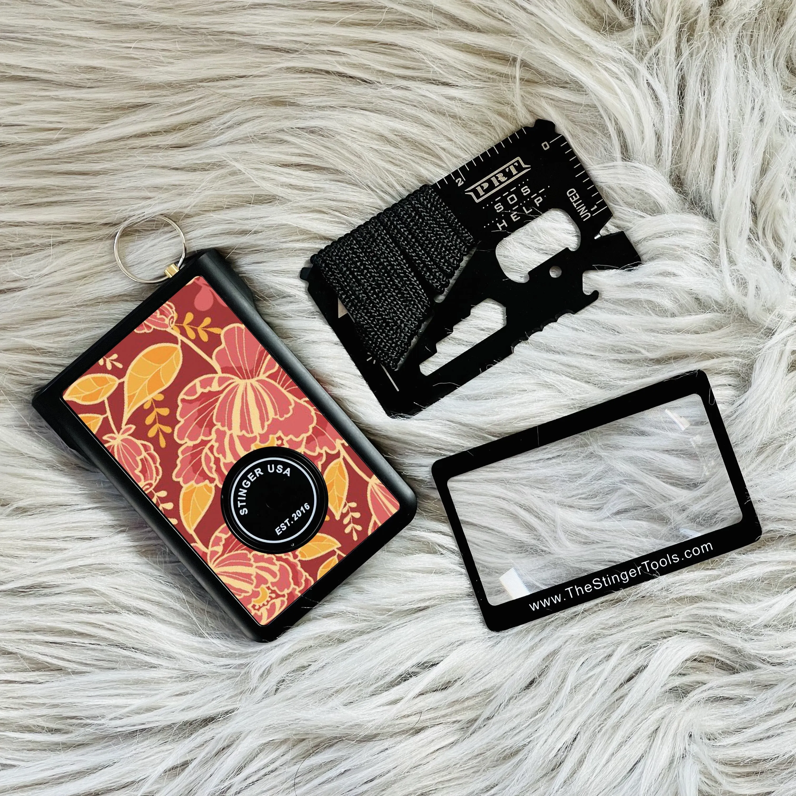 Safety Wallet With Personal Alarm Multi Functional Tool (Peony)