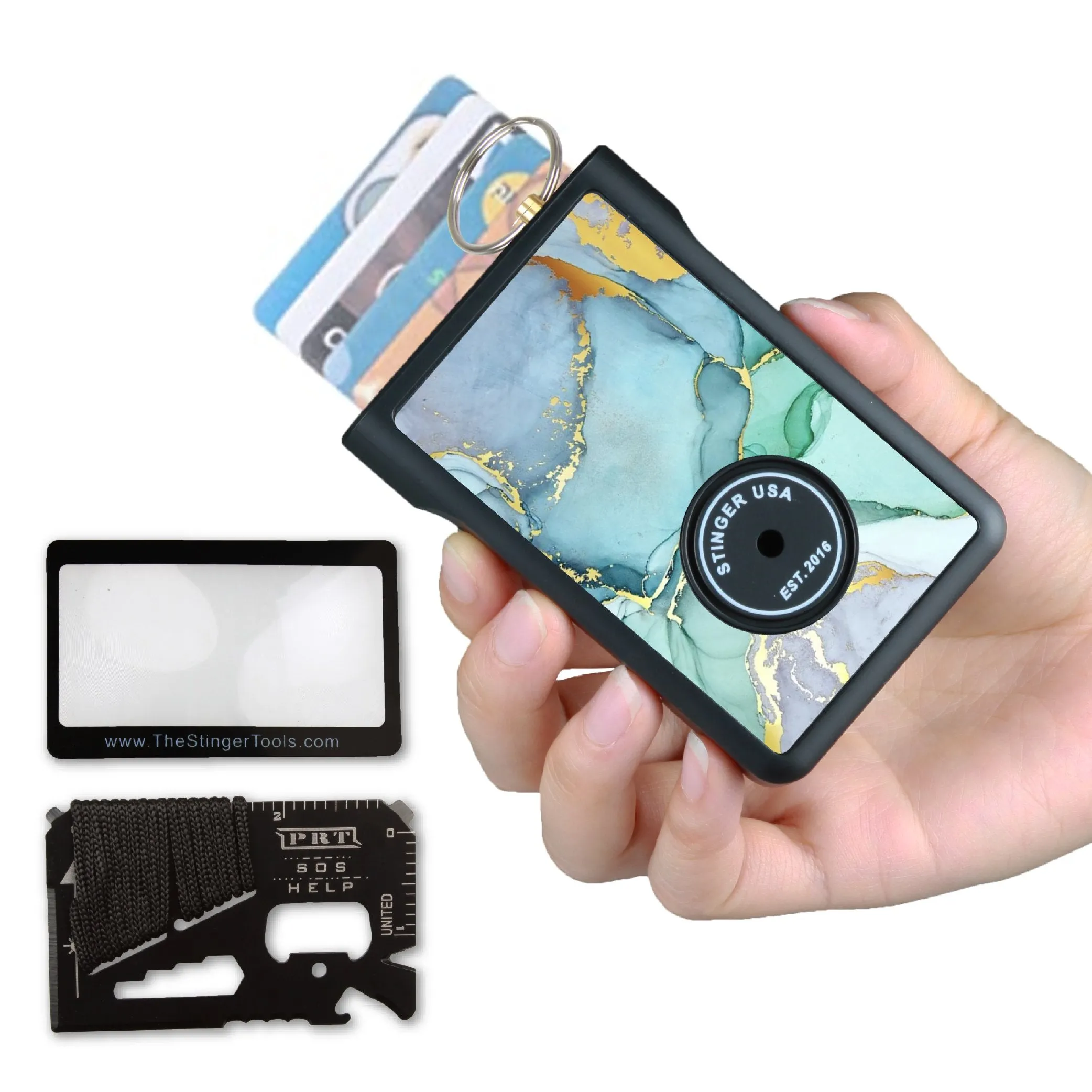 Safety Wallet With Personal Alarm Multi Functional Tool (Peony)