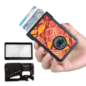 Safety Wallet With Personal Alarm Multi Functional Tool (Peony)