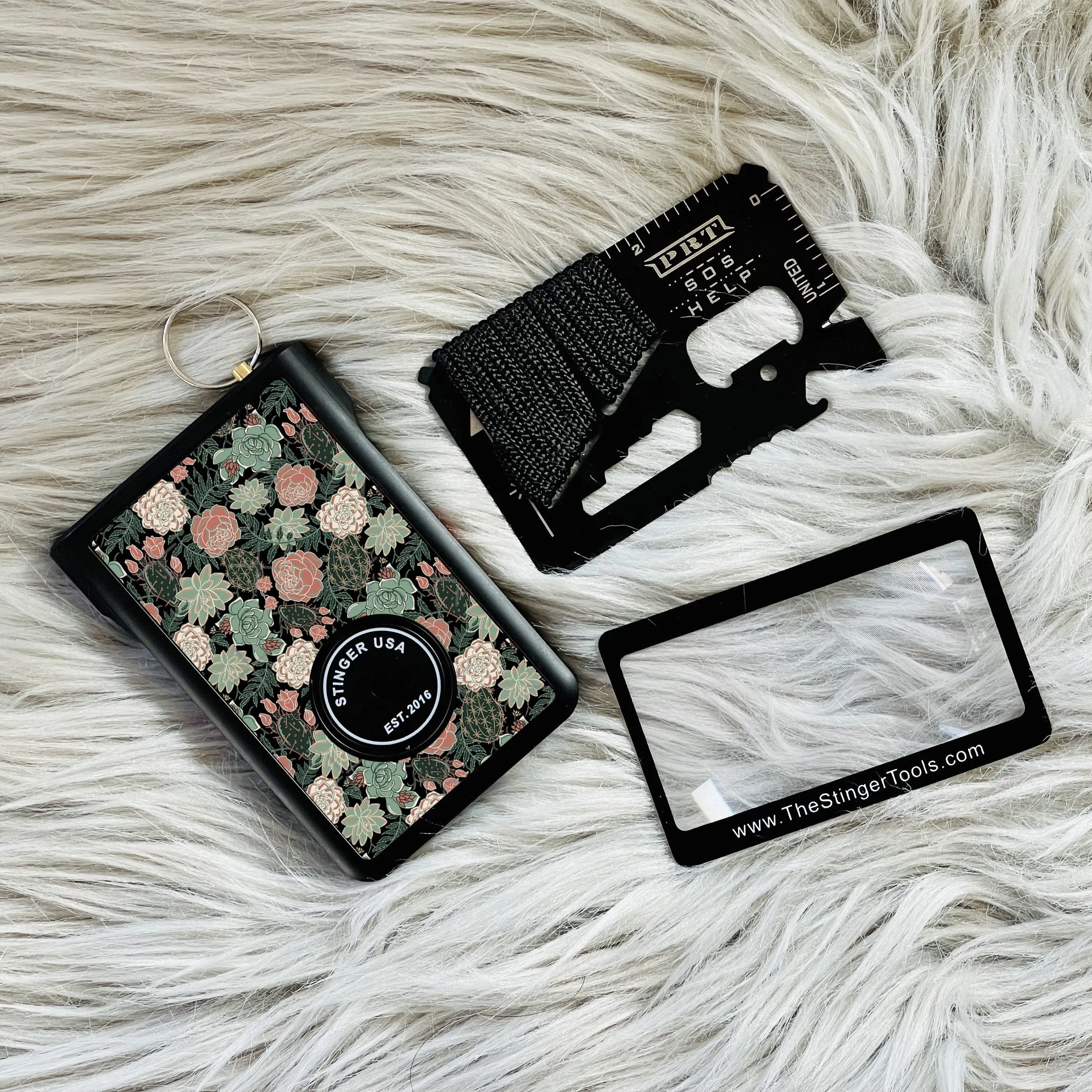 Safety Wallet With Personal Alarm Multi Functional Tool (Peony)