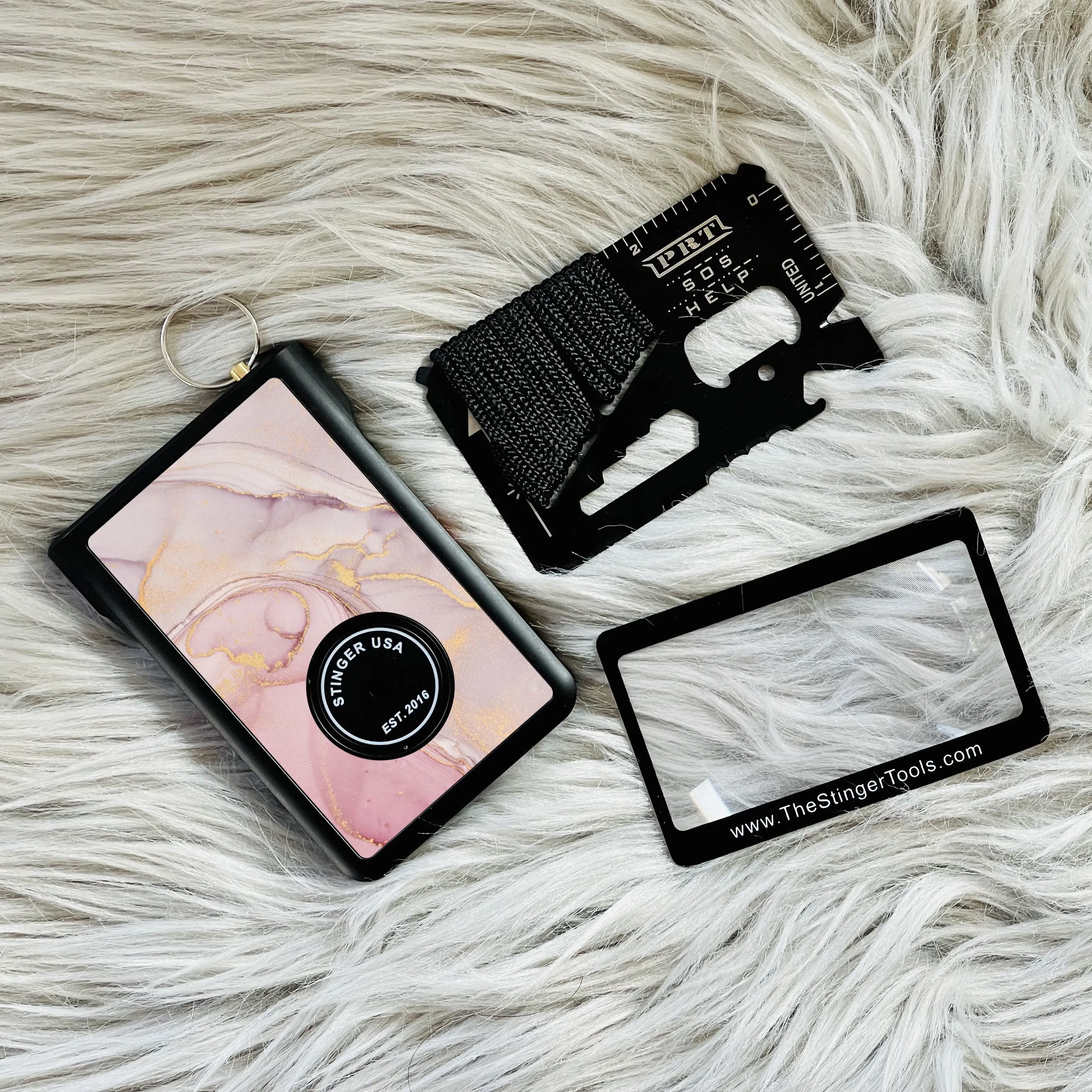 Safety Wallet With Personal Alarm Multi Functional Tool (Peony)