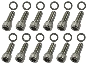 SBC Stainless Steel Exhaust Header Bolt Kit 1” 3/8-16 Bolts Compatible with Chevrolet V8 Small Blocks 265 283 305 327 350 383 400 Gen I & II 92-97 LT1 LT4 TPI TBI 96-98 Vortec 5.0L 5.7L BOP