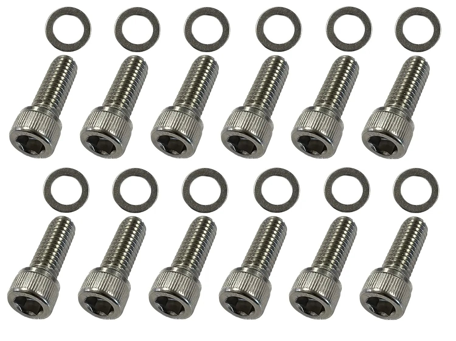 SBC Stainless Steel Exhaust Header Bolt Kit 1” 3/8-16 Bolts Compatible with Chevrolet V8 Small Blocks 265 283 305 327 350 383 400 Gen I & II 92-97 LT1 LT4 TPI TBI 96-98 Vortec 5.0L 5.7L BOP