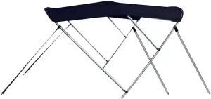 SBU Black Aluminum 3-Bow Bimini Top Compatible for Bayliner 215 BOWRIDER W/EXTD SWPF for Model Years 2010-2015
