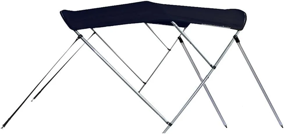 SBU Black Aluminum 3-Bow Bimini Top Compatible for Bayliner 215 BOWRIDER W/EXTD SWPF for Model Years 2010-2015