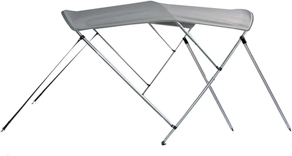 SBU Light Grey Aluminum 3-Bow Bimini Top Compatible for VIP/Vision 182 V Combo SBR O/B for Model Years 2006