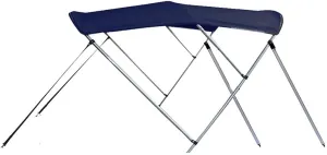SBU Navy Blue Aluminum 3-Bow Bimini Top Compatible for Celebrity Fish Hawk 2500 WA I/O for Model Years 1993-1996
