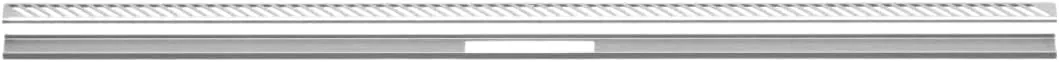 Schluter Kerdi-Line-Vario Stainless Steel Channel and Grate Kit - Customizable and Efficient Drainage Solution for Tiled Showers, 48-Inch Length, Slant Grate Design - KLVRID14EB122