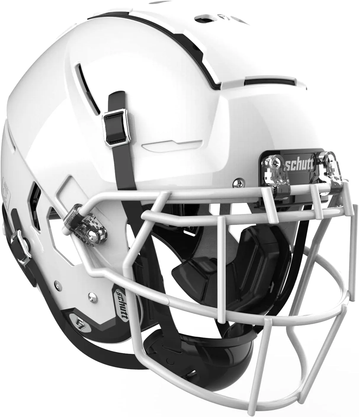 Schutt F7 VTD Collegiate Football Helmet, EGOP NB VC Facemask Attached, X-Large, White