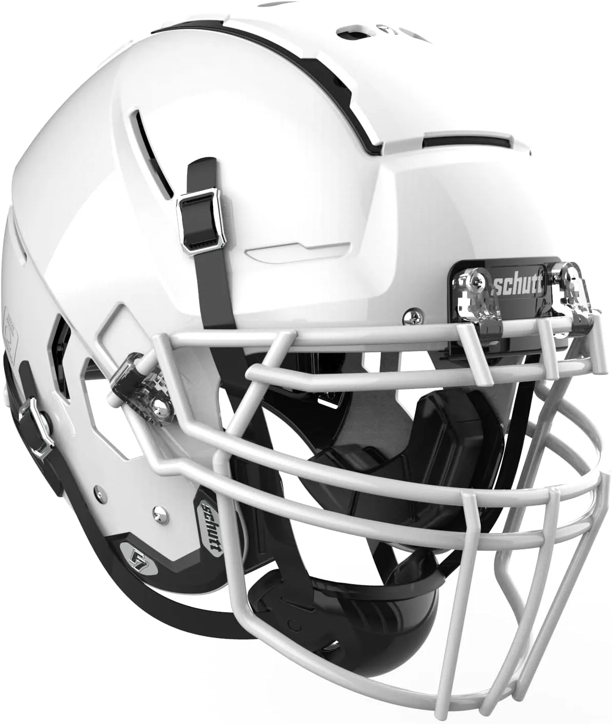 Schutt F7 VTD Collegiate Football Helmet, ROPO DW NB VC Facemask Attached, X-Large, White