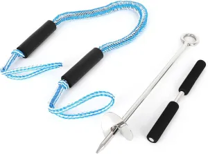 SCITOO 36" Boat Sand Anchor Kit 316 Stainless Steel for Jet Ski,PWC,Floats,Pontoon,Kayak,Canoe Comes with Rope Easy to Adjust Shallow Water