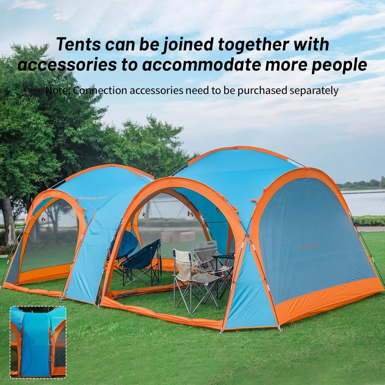Screen House Tent Dome Tent 4-6 Person Camping Tents for Family Backpacking Waterproof Windproof Suitable for Outdoor Camping Quick with 3 Minute Setup (Tent, Blue)