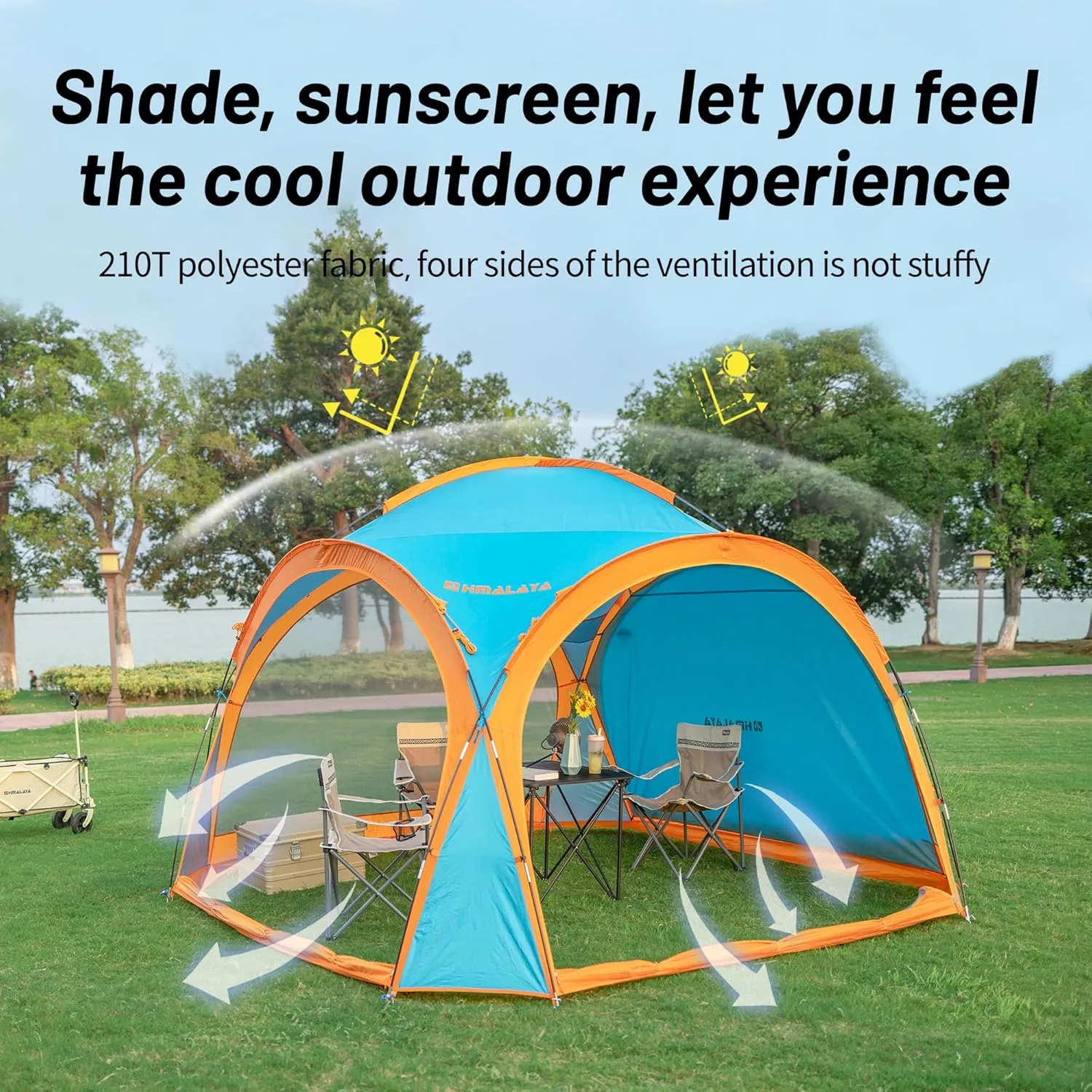 Screen House Tent Dome Tent 4-6 Person Camping Tents for Family Backpacking Waterproof Windproof Suitable for Outdoor Camping Quick with 3 Minute Setup (Tent, Blue)