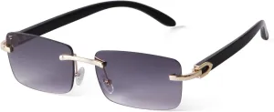 SDINM Fashion Rectangle Rimless Sunglasses for Men Women Frameless Tinted Lens Sun Glasses Shades