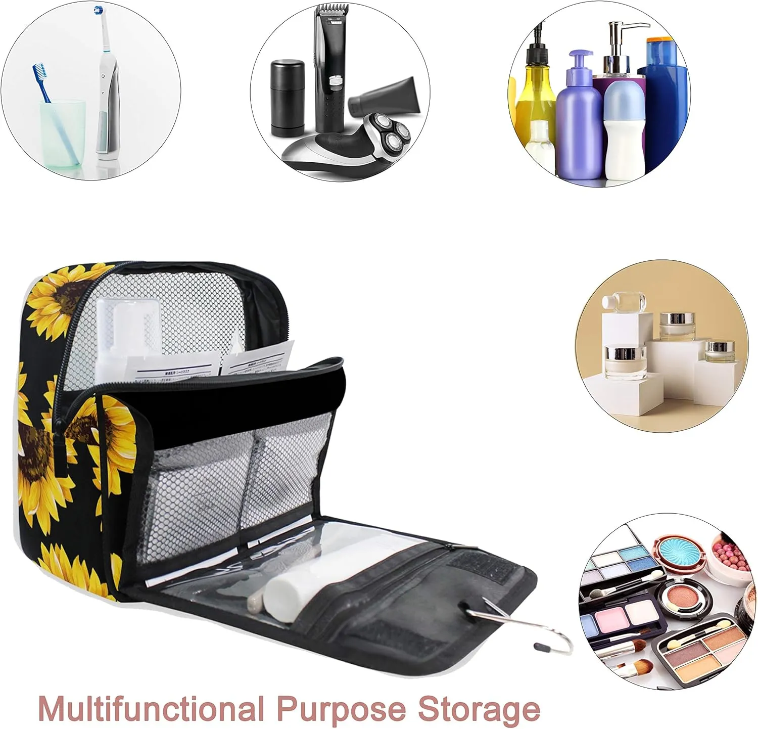 senya Hanging Travel Toiletry Bag Kit Makeup Case Cosmetics Organizer for Men Women