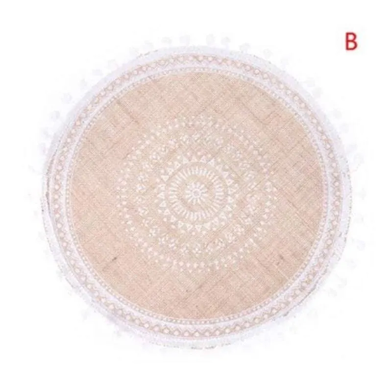 Set of 2 Burlap Nordic Tassel Placemats
