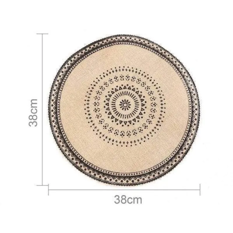 Set of 2 Burlap Nordic Tassel Placemats
