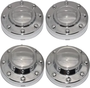 Set of 4 New Alcoa Alloy Wheel Chrome Center Caps 2 Front and 2 Rear Replacement for 2011-2016 Dodge Ram 3500 1-TON Dually DRW